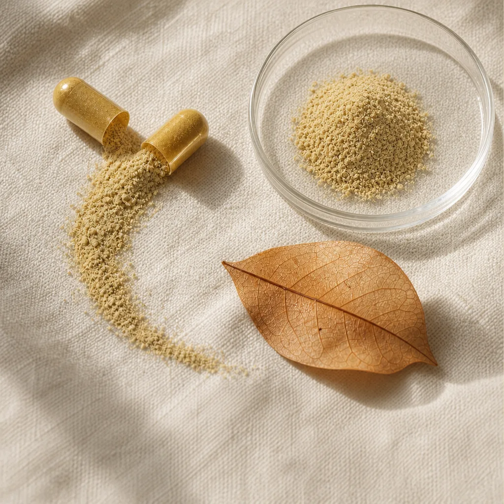 Indigold capsules and golden powder